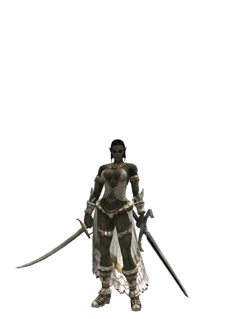 Saber*Sword of Revolution on a female Orc fighter, front view