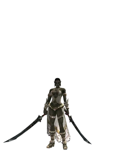 Samurai Long Sword*Samurai Long Sword on a female Orc fighter, front view