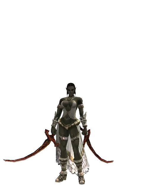 Shamshir*Shamshir on a female Orc fighter, front view
