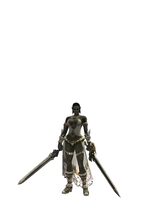 Spirit Sword*Sword of Delusion on a female Orc fighter, front view
