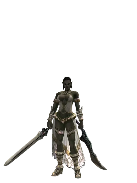 Spirit Sword*Sword of Limit on a female Orc fighter, front view
