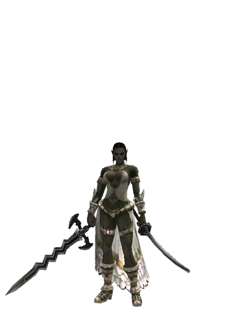 Stormbringer*Katana on a female Orc fighter, front view