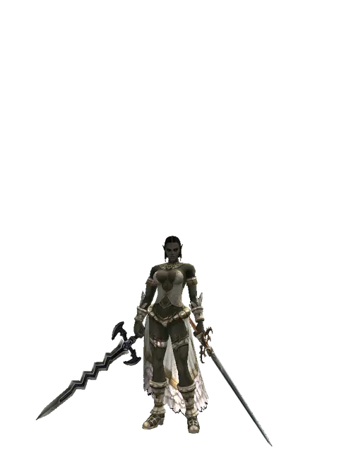 Stormbringer*Raid Sword on a female Orc fighter, front view
