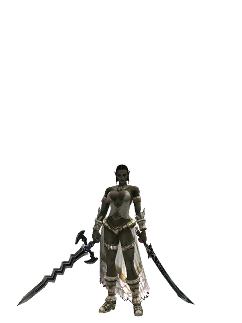 Stormbringer*Samurai Long sword on a female Orc fighter, front view
