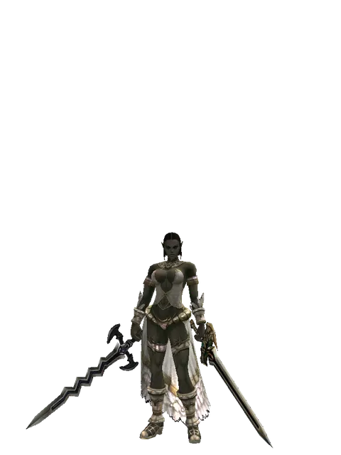 Stormbringer*Sword of Delusion on a female Orc fighter, front view