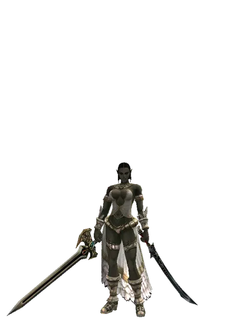 Sword of Delusion*Samurai Long Sword on a female Orc fighter, front view