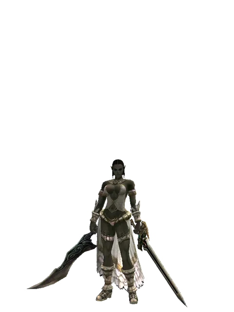 Sword of Limit*Sword of Delusion on a female Orc fighter, front view