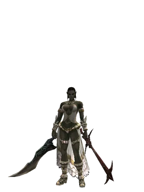 Sword of Limit*Sword of Nightmare on a female Orc fighter, front view