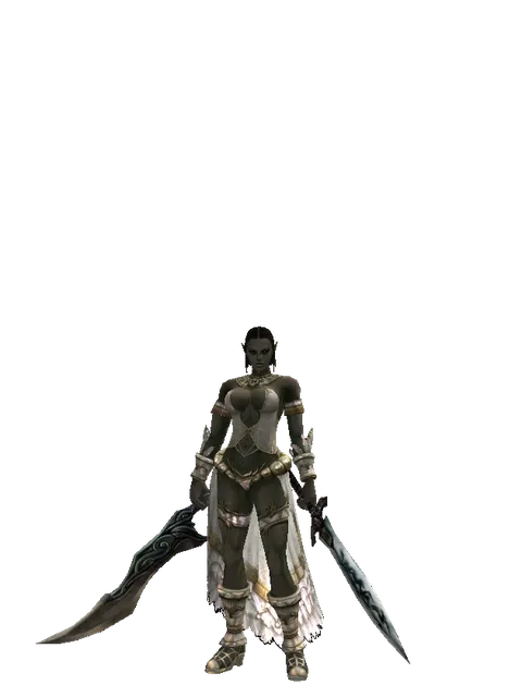 Sword of Limit*Tsurugi on a female Orc fighter, front view