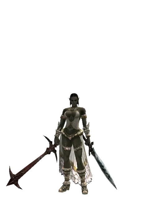 Sword of Nightmare*Tsurugi on a female Orc fighter, front view