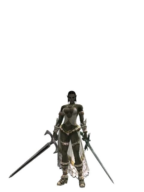 Sword of Revolution*Elven Long Sword on a female Orc fighter, front view
