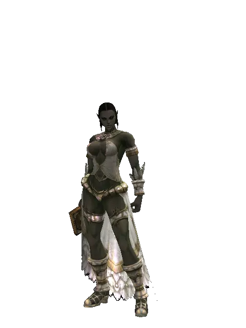 Vajra Wands on a female Orc fighter, front view