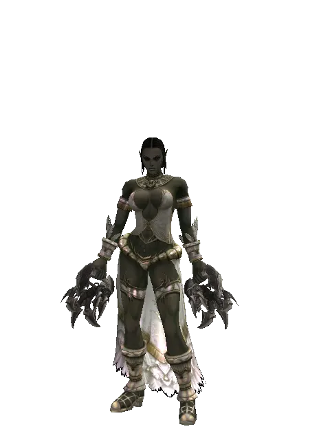 Arthro Nail on a female Orc fighter, front view