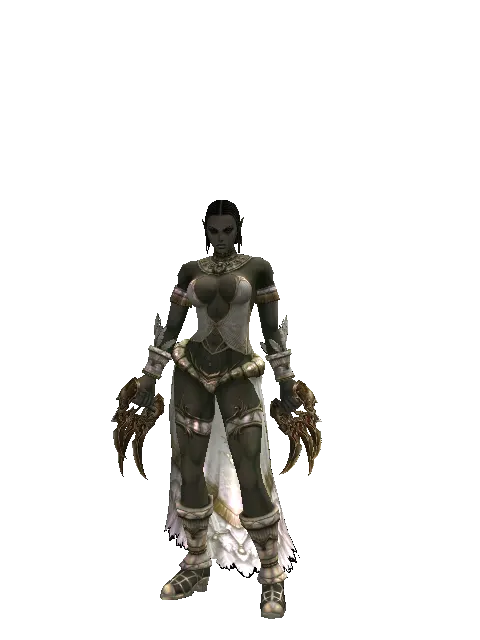 Bagh-Nakh on a female Orc fighter, front view