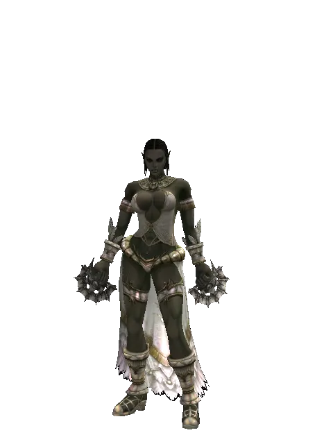 Bellion Cestus on a female Orc fighter, front view