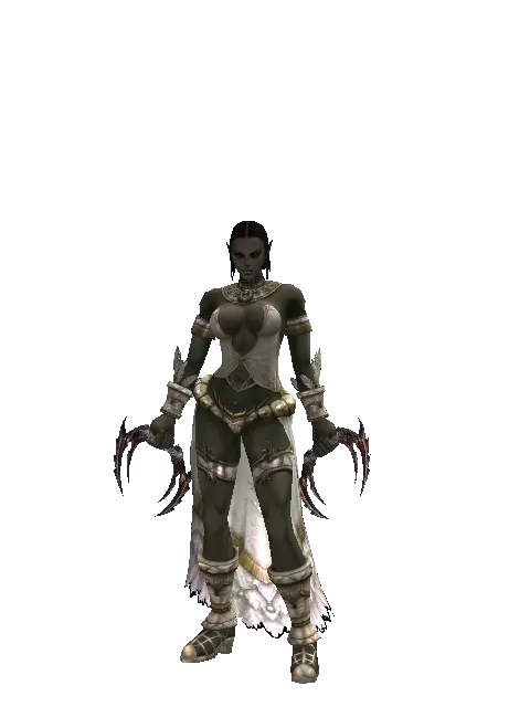 Blood Tornado on a female Orc fighter, front view