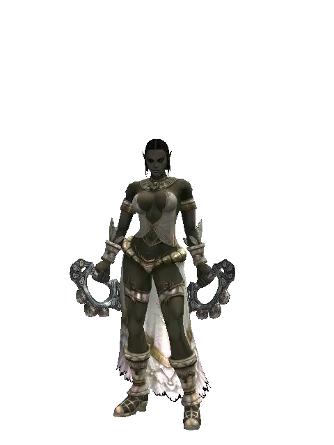 Chrono Unitus on a female Orc fighter, front view