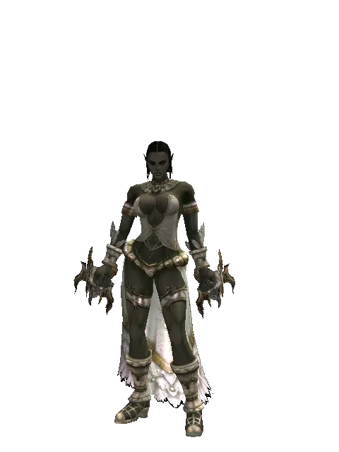 Dynasty Bagh-Nakh on a female Orc fighter, front view