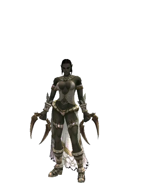 Fisted Blade on a female Orc fighter, front view