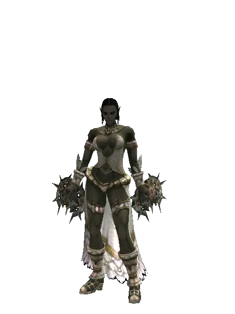 Icarus Hand on a female Orc fighter, front view