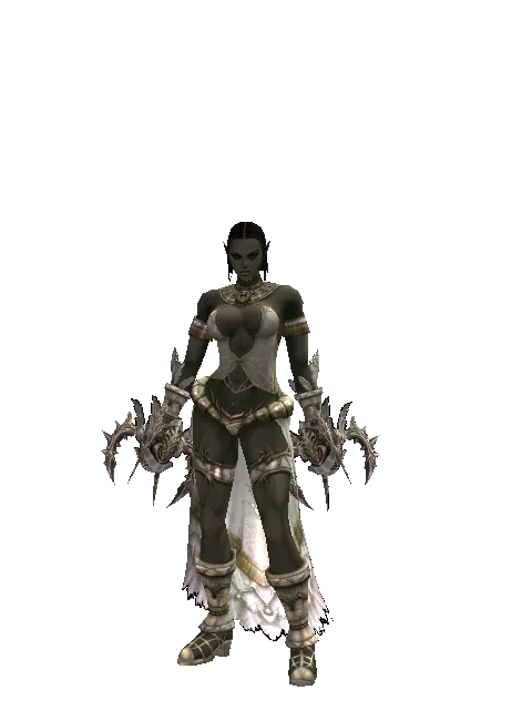 Infinity Fang on a female Orc fighter, front view