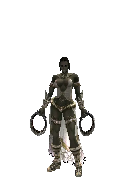 Pata on a female Orc fighter, front view