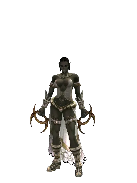 Viper Fang on a female Orc fighter, front view