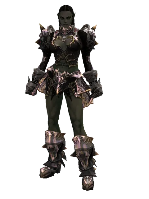 Apella (heavy armor) on a female Orc fighter, front view