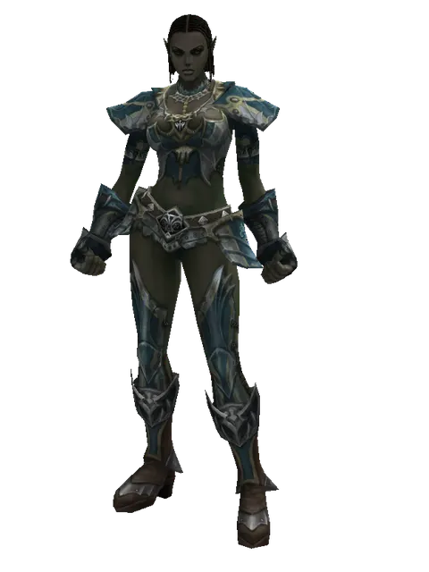 Clan Oath Set - Heavy on a female Orc fighter, front view