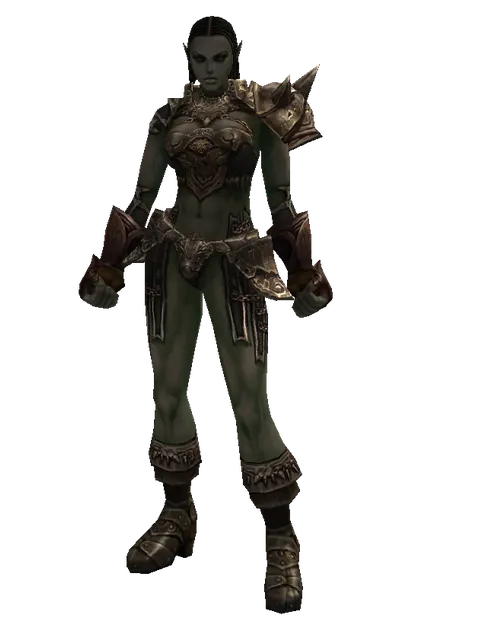Compound Set on a female Orc fighter, front view