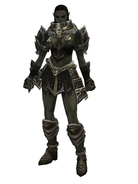Dark Crystal Set on a female Orc fighter, front view