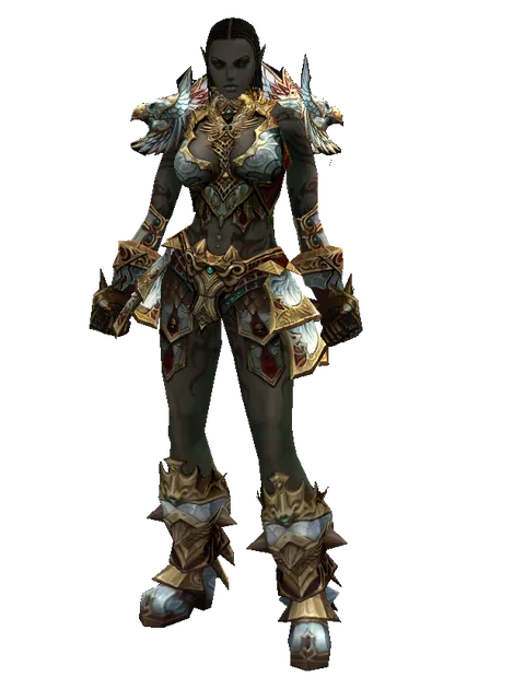 Dynasty Platinum [Bard] (heavy armor) on a female Orc fighter, front view