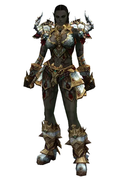 Dynasty Platinum [Force Master] (heavy armor) on a female Orc fighter, front view