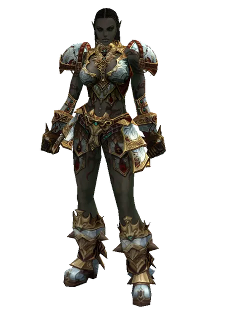 Dynasty [Shield Master] (heavy armor) on a female Orc fighter, front view
