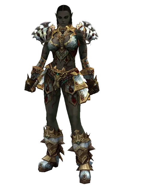 Dynasty [Weapon Master] (heavy armor) on a female Orc fighter, front view