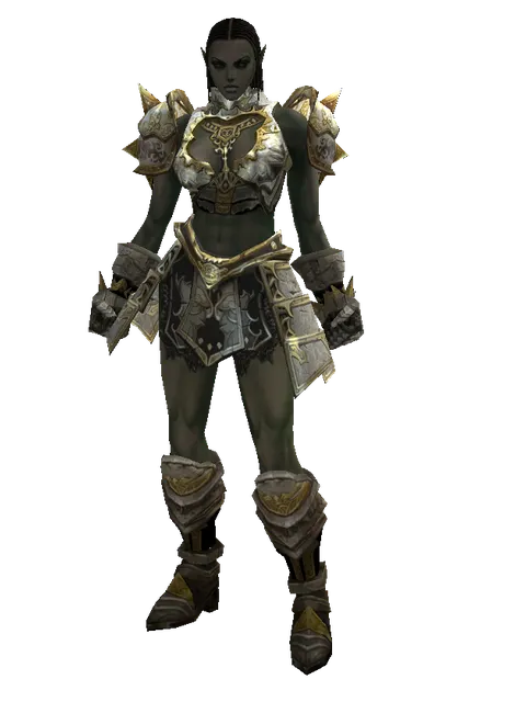 Majestic Plate Set on a female Orc fighter, front view