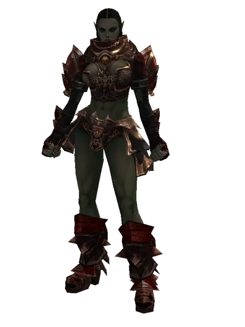 Set of Nightmare on a female Orc fighter, front view