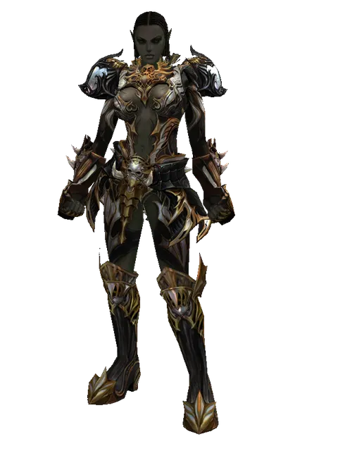 Vesper Set - Heavy on a female Orc fighter, front view