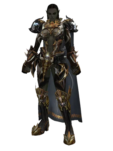 Vesper Set - Heavy on a female Orc fighter, front view