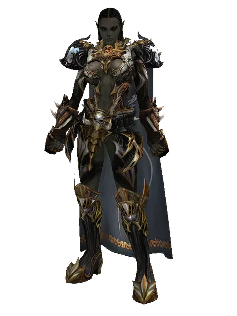 Vesper Set - Heavy on a female Orc fighter, front view