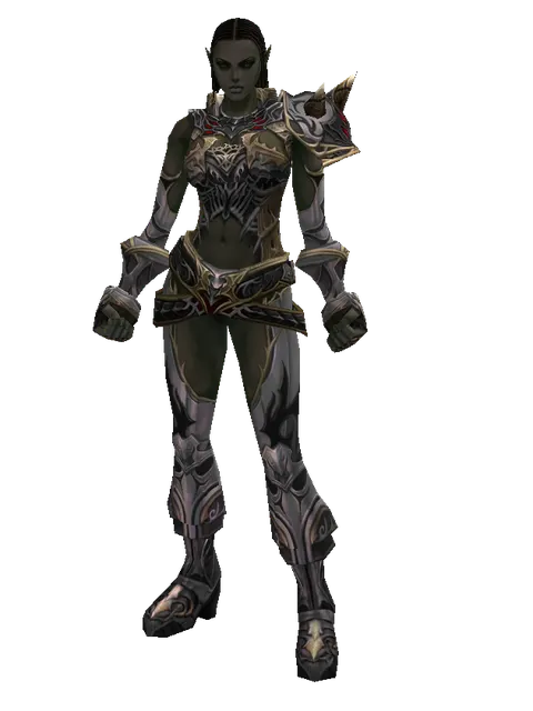 Apella Set on a female Orc fighter, front view
