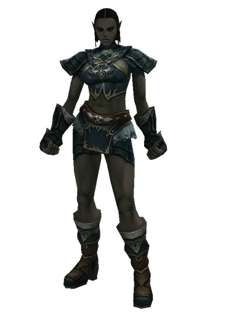 Clan Oath Set - Light on a female Orc fighter, front view