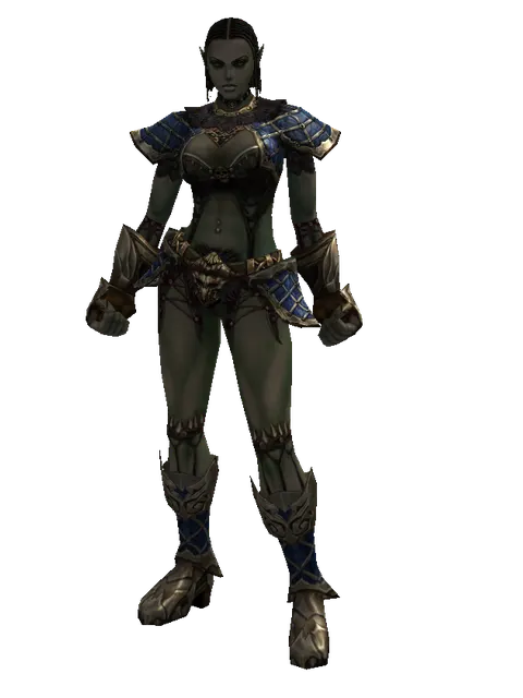 Drake Leather Set on a female Orc fighter, front view