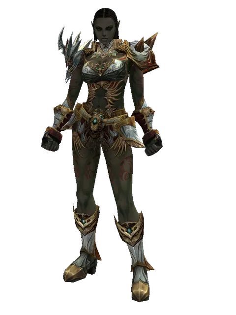Dynasty Jeweled [Summoner] (light armor) on a female Orc fighter, front view
