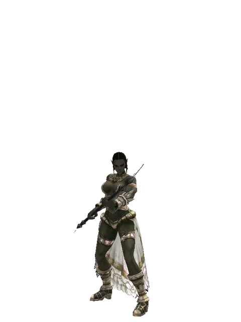 Body Slasher on a female Orc fighter, front view