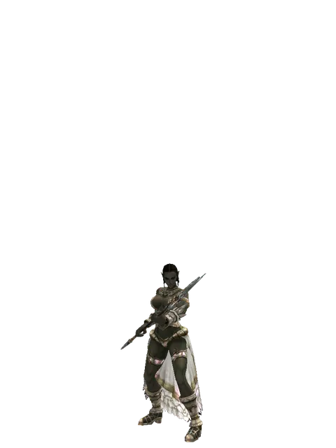 Dynasty Halberd on a female Orc fighter, front view
