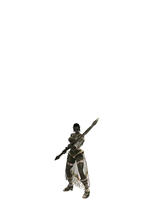 Orcish Glaive on a female Orc fighter, front view