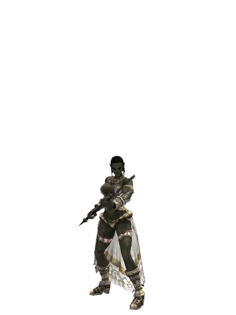Scorpion on a female Orc fighter, front view