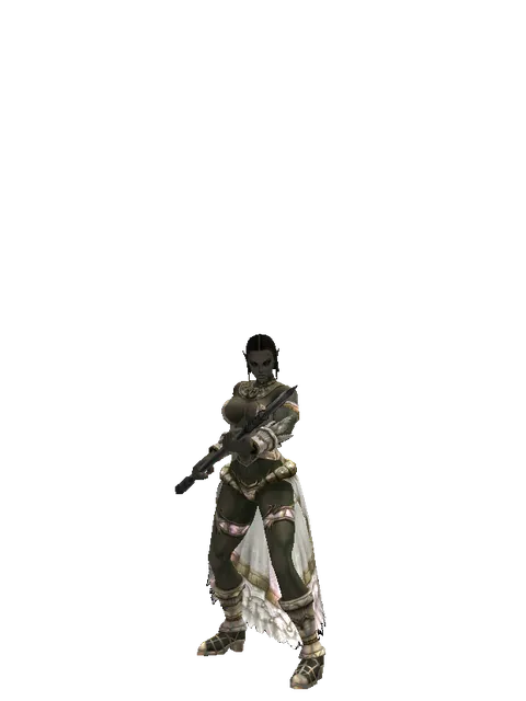 Short Spear on a female Orc fighter, front view