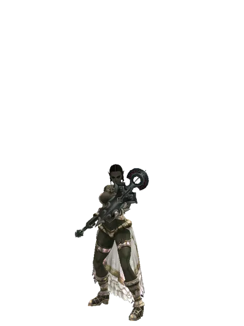 Widow Maker on a female Orc fighter, front view